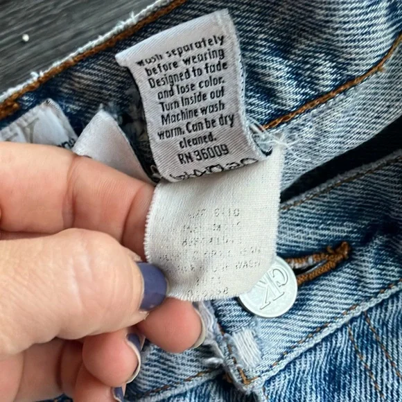 Vintage 90s Y2K Light Wash Calvin Klein Structured Cotton Straight Leg Mom Jeans - Picture 8 of 8